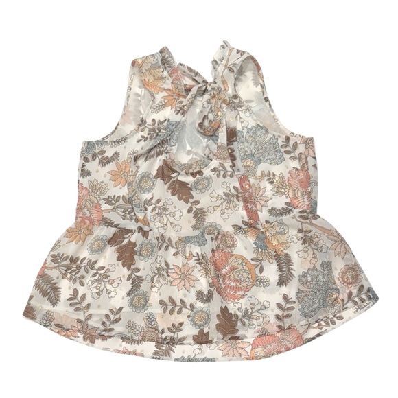 LOFT Floral Gold Sleeveless Blouse XSP - Picture 9 of 14